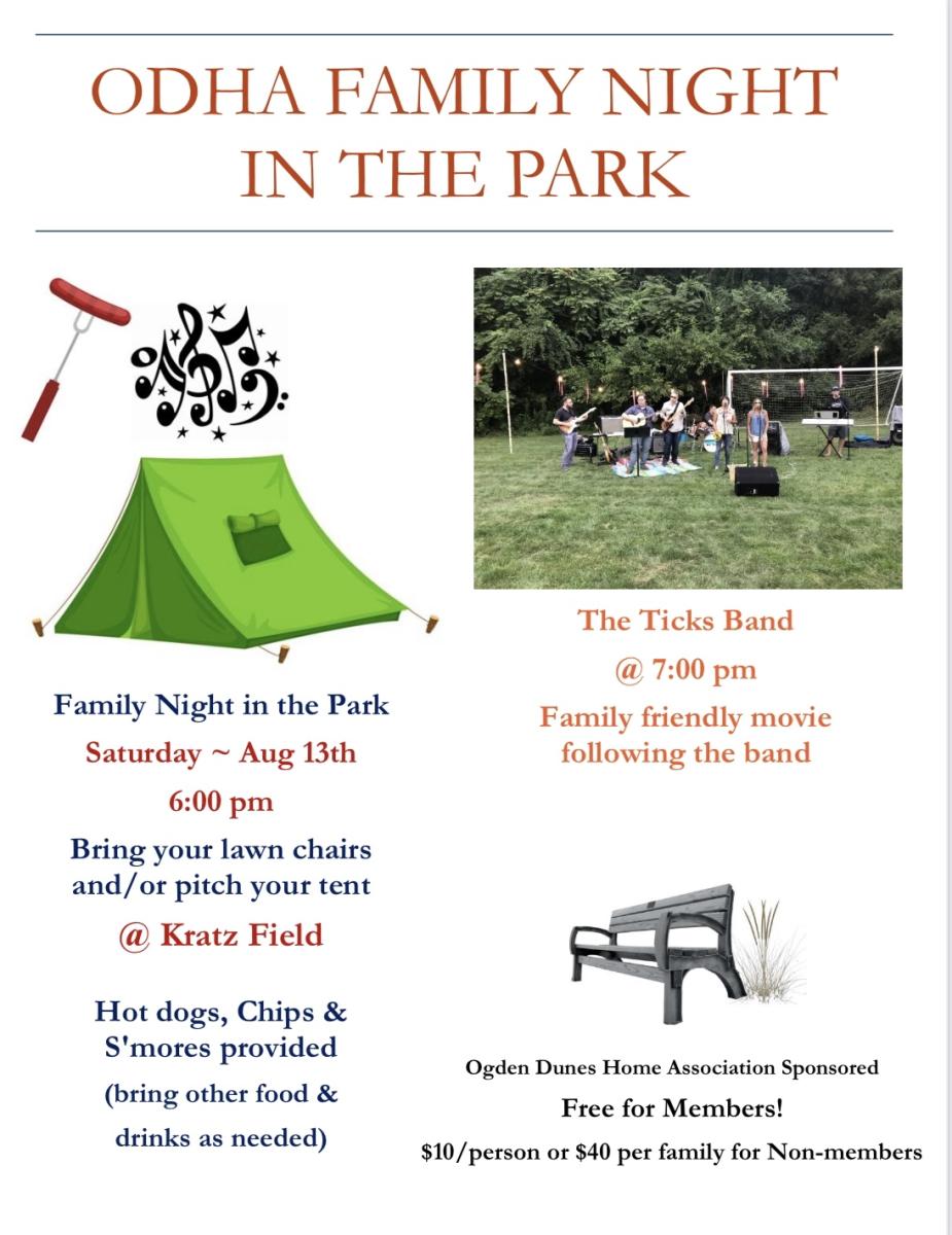 Family Night in the Park flyer info